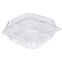 Clear Hinged Square Bakery / Cake Container 17.5x17.5x8cm (Pack 50)