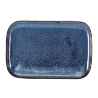 Genware Terra Porcelain Aqua Blue Rectangular Plate 34.5 x 23.5cm