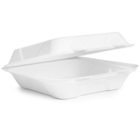 Vegware Compostable 8" Square Bagasse Lunch Box (Pack 50)