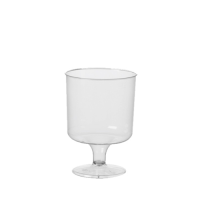 Clear Plastic Stemmed Red Wine Glass 200ml 7.2x10cm (Pack 10)