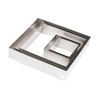 Tart Ring Square Stainless Steel 4.5cm High, 22x22cm wide