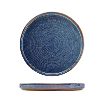 Genware Terra Porcelain Aqua Blue Low Presentation Plate 18cm