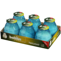 Bolsius Twilight Turquoise Candles 75 Hour Burn Time (Pack 6)