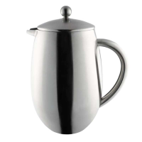 Grunwerg Café Olé Bellied 18/10 Stainless Steel Double Wall Cafetiere 6 Cup