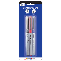 Just Stationery 3 Roller Ball Pens (Pack 3)