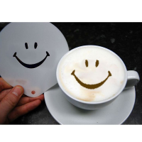 Cappuccino Coffee Stencil - Smiley Face