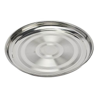 Stainless Steel Round Serving Tray Swirl Design with Bead Edge 45 cm