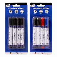 Just Stationery 4 Permanent Markers Chisel Tip (Pack 4)