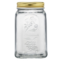 Homemade Airtight Jar with Gold Lid 1Ltr