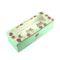 Floral Cupcake Holder 3 Inserts 24x9x7cm (Pack 12)