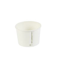 Biodegradable White PLA Soup Container 8oz (Pack 50) [1000]