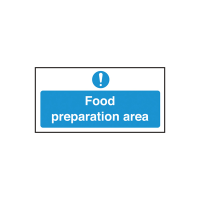 Self Adhesive Food Preparation Area Sign