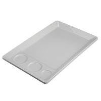 Melamine Rectangular Platter with Bowl Indent White 40.5x28cm