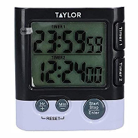 Taylor Dual Event Timer and Clock, 24 Hour