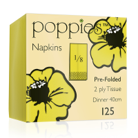 Dinner Napkin 2ply 40cm Yellow 8 Fold (Pack 100) [100/20]