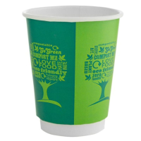 Vegware Double Wall Coffee Cup Green Tree 8oz (Pack 25)