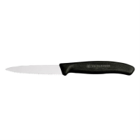 Victorinox SwissClassic Serrated Edge Paring Knife with Pointed Tip Black Handle 8cm