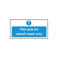 Self Adhesive Sink for Utensil Wash Only Sign
