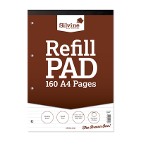 Silvine A4 Refil Pad 160 Pages Lined Perforated