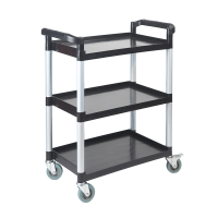 Plastic Mobile Clearing Trolley Black 108(w) x 49(d) x 98(h)cm