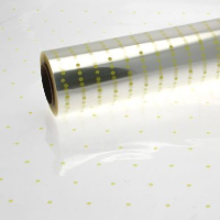 Cellophane Plastic Film Roll Yellow Dots 800mm x 100meter