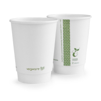 Vegware Biodegradable 12oz Double Wall White Coffee Cup (Pack 25) [20]