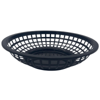 Round Plastic Fast Food Basket Black 20cm