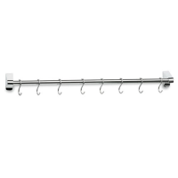 Lacor 18/10 Stainless Steel Wall hanger 6 Hooks 40cm