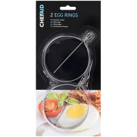 Chef Aid Egg Rings with Foldable Handles 8cm (Pack 2)