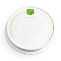 Vegware Biodegradable 89mm Paper Hot Coffee Cup Lid fits 10-20oz (Pack 50) [20]