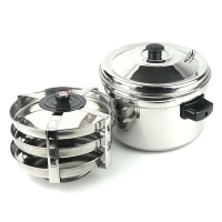 Stainless Steel Dhokla Cooker with 3 Plates