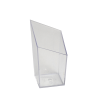 Fingerfood Clear Plastic Square Cup Slanted Top 50ml 7.9x4.2x4.2cm (Pack 20)