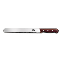 Victorinox Rosewood Handle Slicing Knife with Round Tip Serrated Edge 30cm