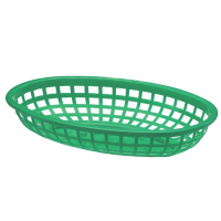 Tablecraft Classic Oval Plastic Serving Basket in Forest Green 24 x 15 x 5cm