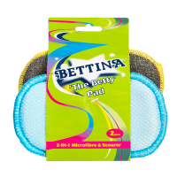 Bettina "The Betty" Pad 2 in 1 Microfibre & Scourer (Pack 2)