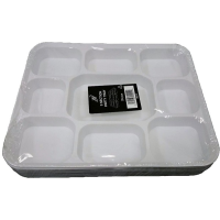 Disposable Rectangualr 9 Section Food Tray 10.5" x 12.5" AD10 (Pack 25)