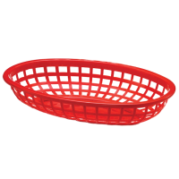 Tablecraft Classic Oval Plastic Serving Basket in Red 24 x 15 x 5cm