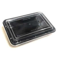 Clear Lid for Black Rectangular Microwaveable Plastic Container 28oz (Pack 300)
