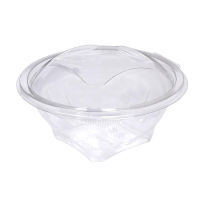 Clear Hinged Round Salad Bowl 16oz (Pack 50)