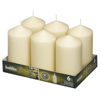 Bolsius Professional Pillar 6 Candles Ivory 78 x 148mm (Pack 6)