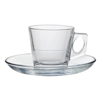 Vela Espresso Glass Cup & Saucer Set 2.7oz (Pack 6)