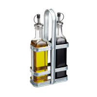 Kitchencraft Industrial Kitchen Vintage-Style Glass Oil and Vinegar Cruet Set (Pack2)