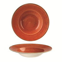 Churchil Stonecast Orange Profile Wide Rim Bowl Med 9.4"