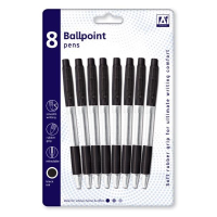 Just Stationery Technoline Pens Black Ink Only (Pack of 8)