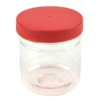 Sunpet Clear Plastic Jar Red Top 300ml (Pack of 4)
