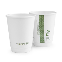 Vegware Biodegradable 8oz Double Wall White Coffee Cup (Pack 25) [20]