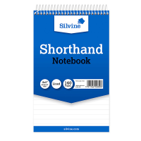 Silvine Shorthand Spiral Notepad 8"x5"