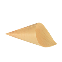 Disposable Serving Pieces Square Wood Cone, Natural, 10(d)x15.5(h)cm (Pack 50)