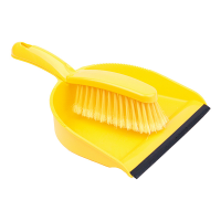 Professional Dustpan Brush with Soft Bristles in Yellow