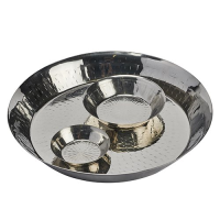 Stainless Steel Hammered Presentation Plate 11cm x 2.5cm